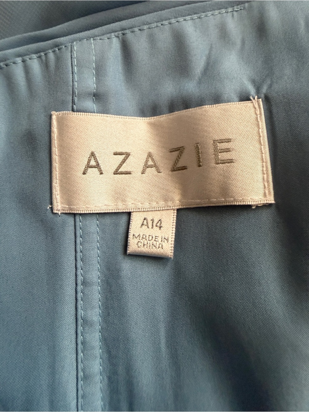 Azazie Katrina Steel Blue A-Line One Shoulder Chiffon Dress - Picture 8 of 8